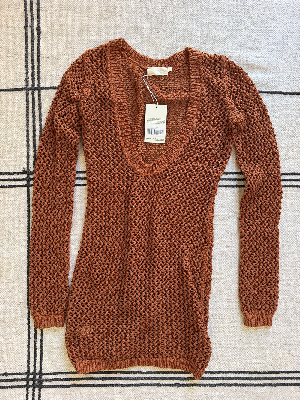 Monday Swimwear Bermuda Dress Bronzed Fiamomd Crochet Size P NWT